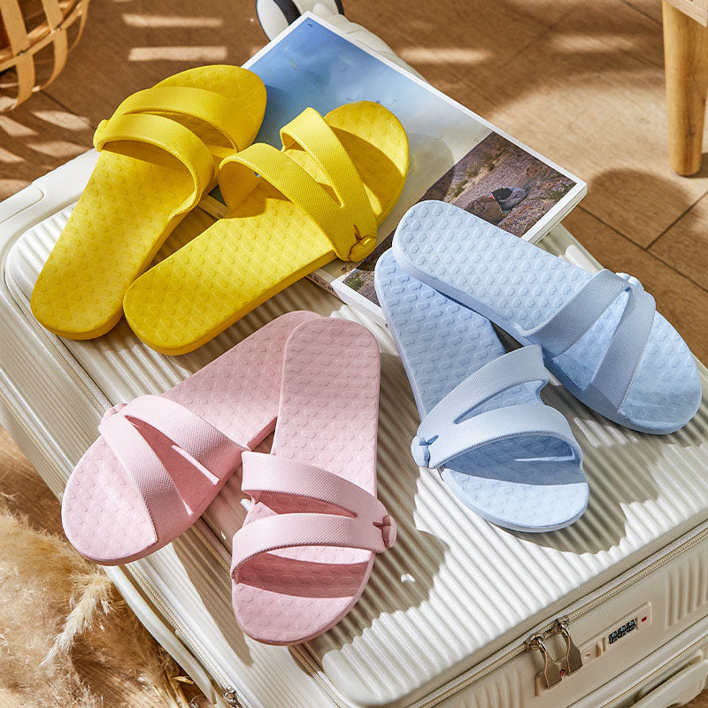 Folding Travel Slippers Hotel House Shoes Removable Non-slip Bathroom Slippers Summer Unisex Slides
