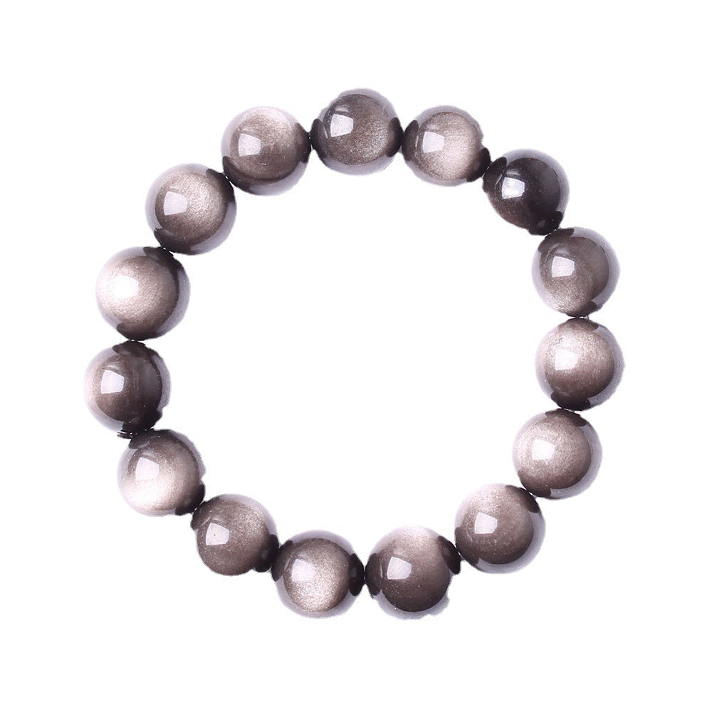 Men's Minimalist Natural Obsidian Bracelet