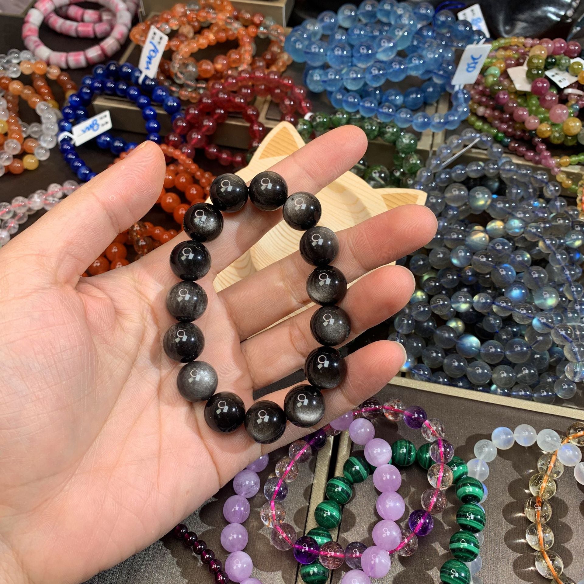 Men's Minimalist Natural Obsidian Bracelet